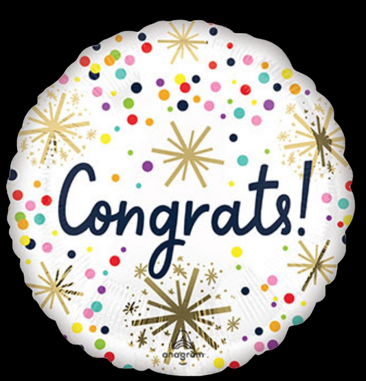 Confetti Sprinkle Congrats! 18inch foil balloon